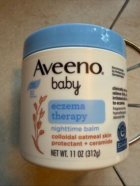 Aveeno Baby Eczema Therapy Nighttime Balm - Blue & White
